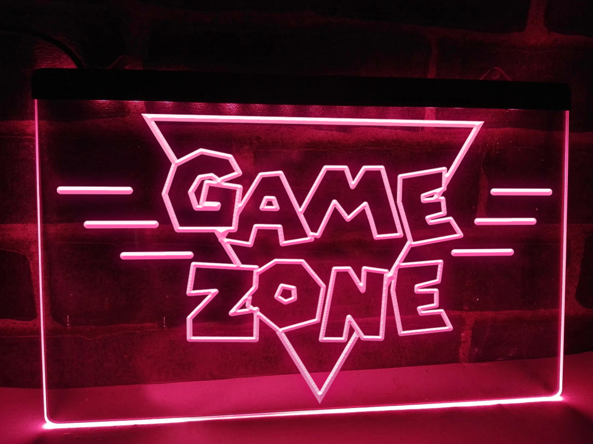 Retro Game Zone Illuminated Sign