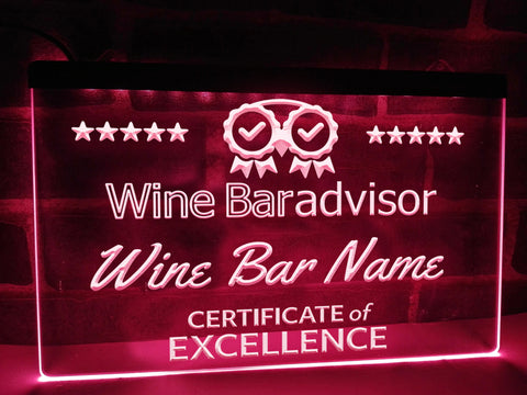 Image of Wine Bar Advisor Personalized Illuminated Sign