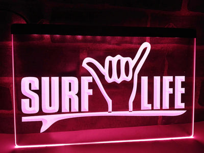 Surf Life Illuminated Sign