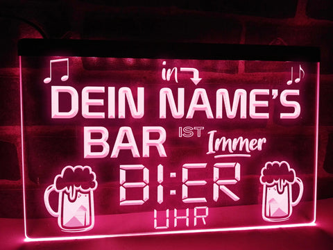 Image of Es ist immer Bier Uhr Leuchtreklame