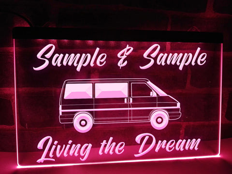 Image of T4 Living the Dream Personalized Illuminated Sign