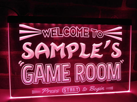 Image of Welcome To My Game Room Personalized Illuminated Sign