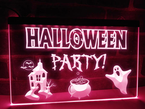 Image of Spooky Halloween Party Illuminated Sign
