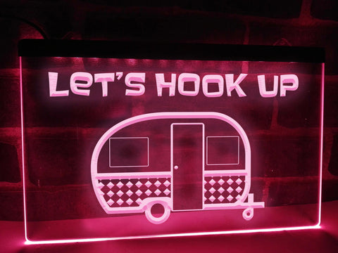 Image of Let's Hook Up Trailer Traveller Illuminated Sign