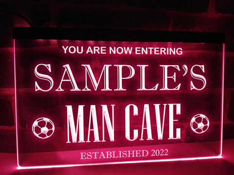 Image of Soccer Football Man Cave Personalized Illuminated Sign