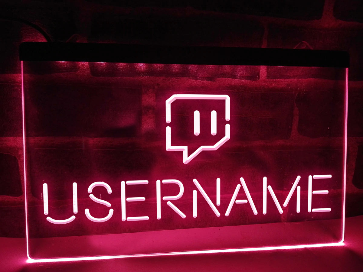 Twitch Streamer Personalized Username Illuminated Sign