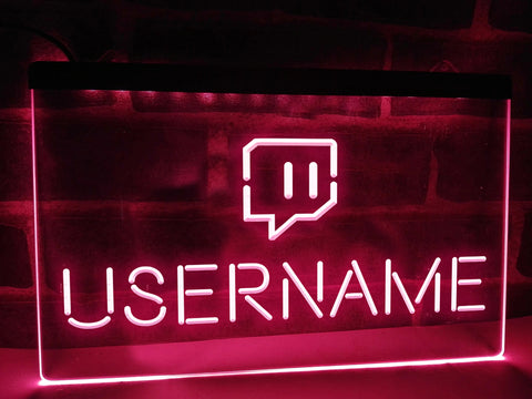 Image of Twitch Streamer Personalized Username Illuminated Sign