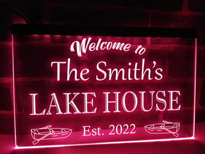 Welcome to the Lake House Personalized Illuminated Sign