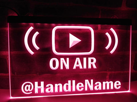 Image of YouTube On Air Personalized Handle Name Illuminated Sign