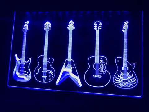 Image of Guitar Line Up Illuminated Sign