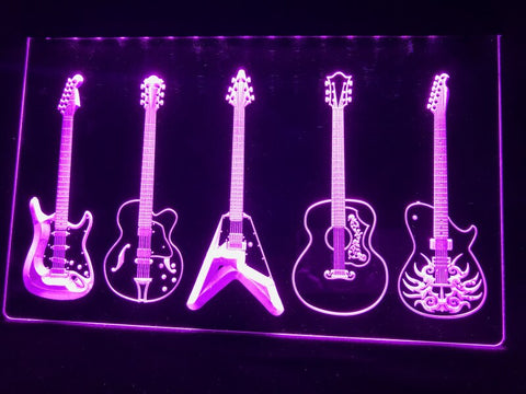Image of Guitar Line Up Illuminated Sign