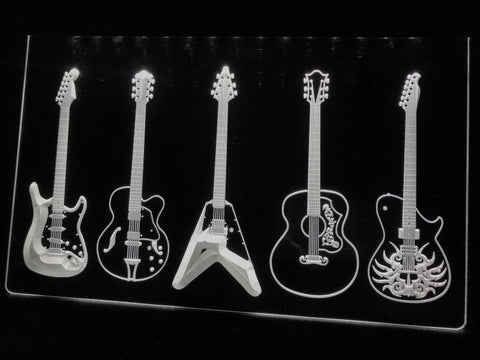 Image of Guitar Line Up Illuminated Sign