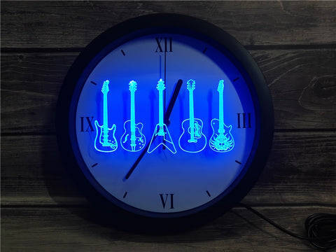 Image of Guitar Line Up Bluetooth Controlled Wall Clock