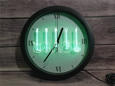 Image of Guitar Line Up Bluetooth Controlled Wall Clock