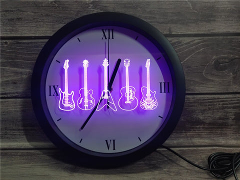 Image of Guitar Line Up Bluetooth Controlled Wall Clock