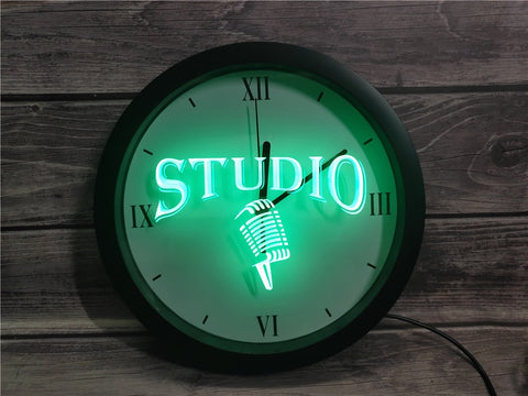 Image of Studio Microphone Bluetooth Controlled Wall Clock