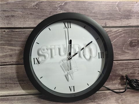 Image of Studio Microphone Bluetooth Controlled Wall Clock