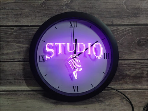 Image of Studio Microphone Bluetooth Controlled Wall Clock