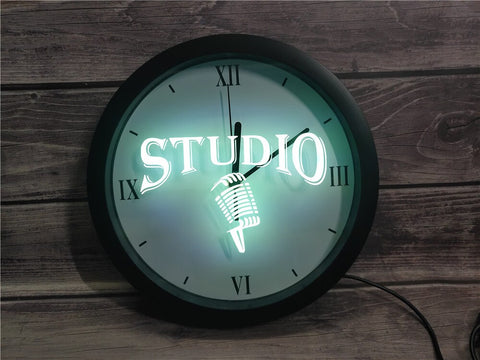 Image of Studio Microphone Bluetooth Controlled Wall Clock