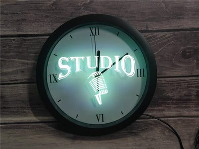 Studio Microphone Bluetooth Controlled Wall Clock