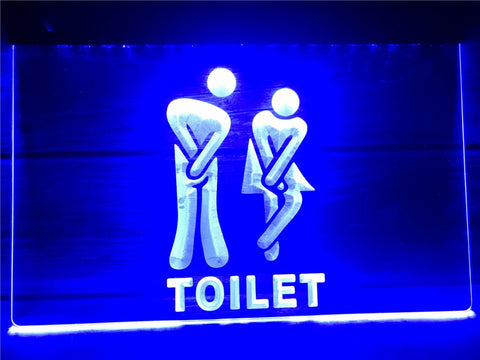 Image of Funny Toilet Entrance Illuminated Sign