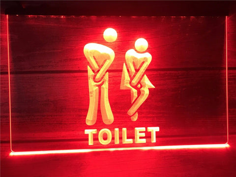 Image of Funny Toilet Entrance Illuminated Sign