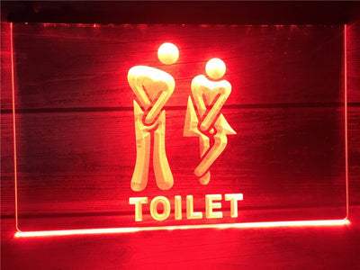 Funny Toilet Entrance Illuminated Sign