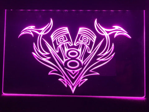 Image of V8 Piston Illuminated Sign