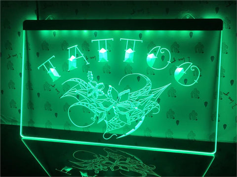 Image of Tattoo Flowers Illuminated Sign