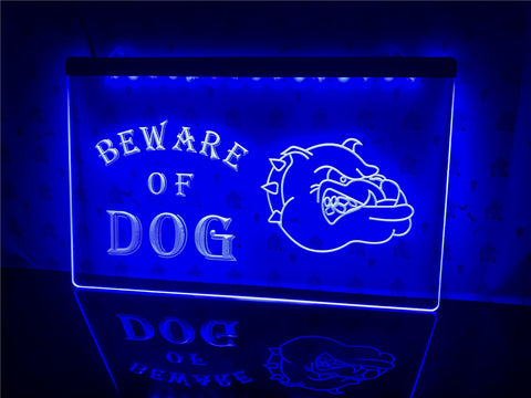 Image of Beware of Dog Illuminated Sign