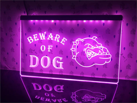 Image of Beware of Dog Illuminated Sign