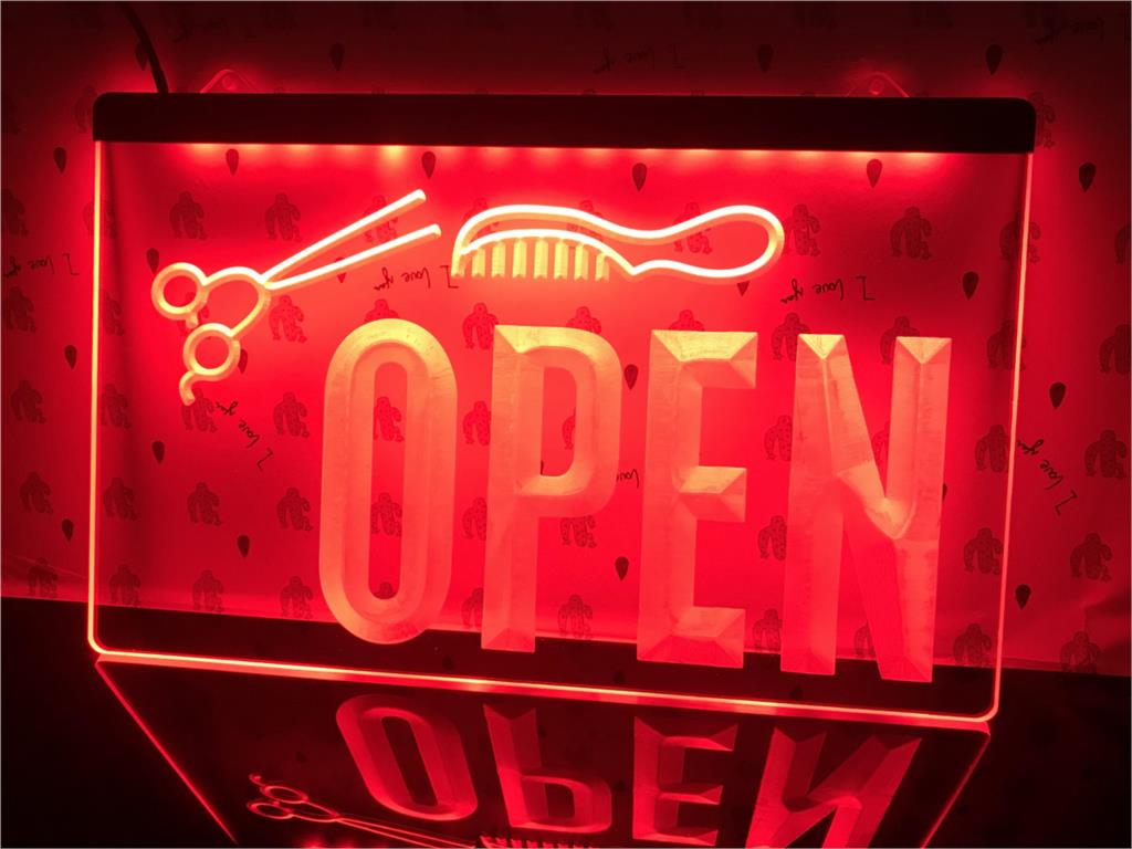 Open Hairdressers Illuminated Sign