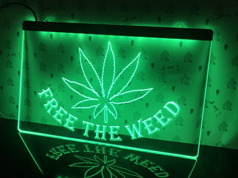 Image of Free The Weed Illuminated LED Sign