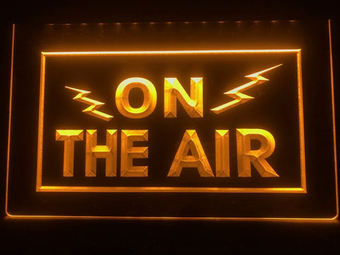 Image of On The Air Radio Waves Illuminated Sign