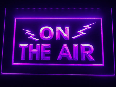 Image of On The Air Radio Waves Illuminated Sign