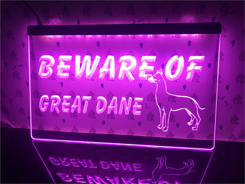 Image of Beware of Great Dane Illuminated Sign