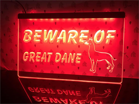 Image of Beware of Great Dane Illuminated Sign