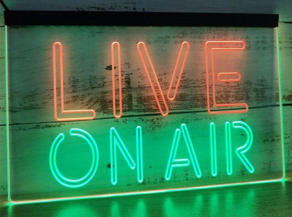 Live On Air Live Two Tone Illuminated Led Neon Sign Dope Neons