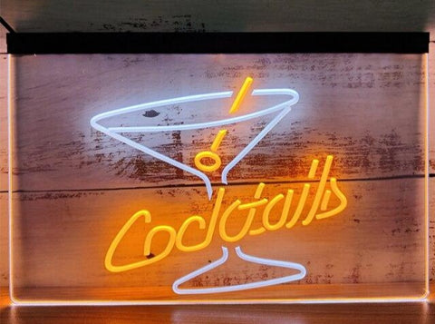 Image of Cocktails Two Tone Illuminated Sign