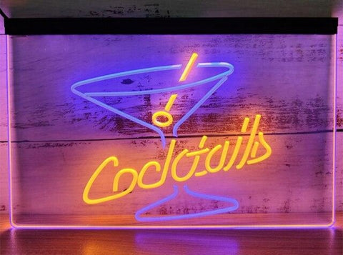Image of Cocktails Two Tone Illuminated Sign