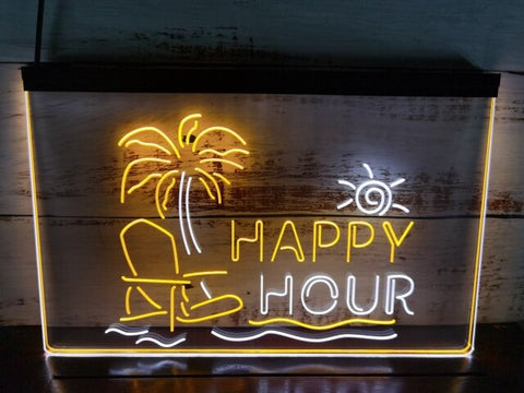 Image of Happy Hour Bar Two Tone Illuminated Sign