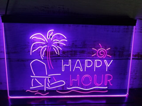 Image of Happy Hour Bar Two Tone Illuminated Sign
