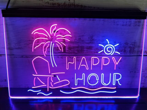 Image of Happy Hour Bar Two Tone Illuminated Sign