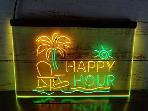 Image of Happy Hour Bar Two Tone Illuminated Sign