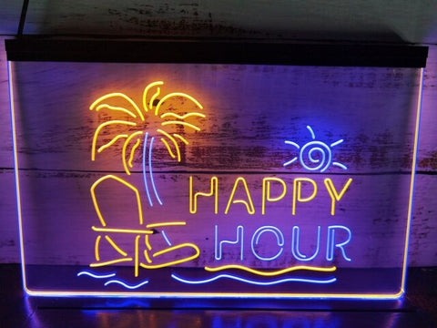 Image of Happy Hour Bar Two Tone Illuminated Sign