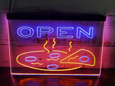 Image of Open Pizza Two Tone Illuminated Sign