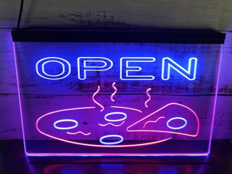 Image of Open Pizza Two Tone Illuminated Sign