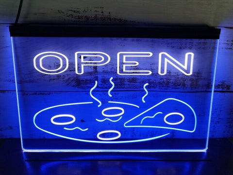 Image of Open Pizza Two Tone Illuminated Sign