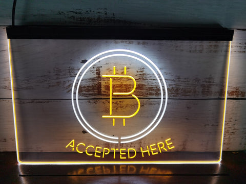 Image of Bitcoin Accepted Here Two Tone Illuminated Sign