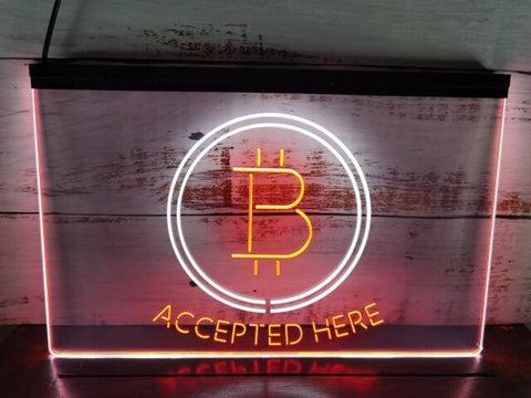 Image of Bitcoin Accepted Here Two Tone Illuminated Sign